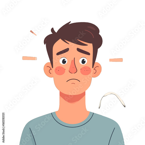 Sad Young Man Illustration