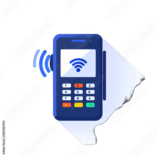 Modern Wireless Payment Terminal Illustration