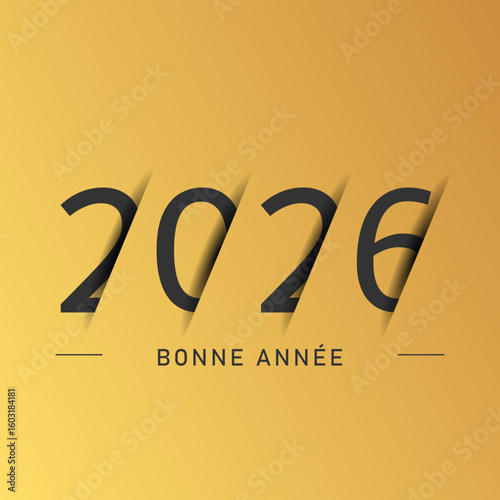 Bonne année - meilleurs vœux 2026 - vecteur pour affiche bannière salutation et célébration du nouvel an 2026.