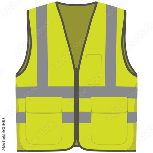 High visibility safety vest with reflective strips