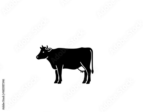 Cow black and white icon symbol lovely
