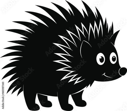 Vector black hedgehog icon