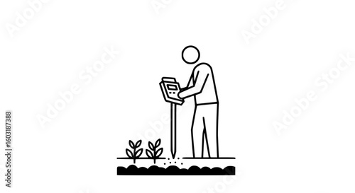 A man drills a hole black and white icon