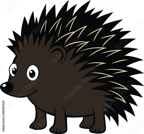 Vector cartoon hedgehog illustration