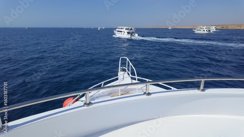 Sailing in Ras Mohammed National Park to explore the area's famous coral reefs and White Island, near Sharm El Sheikh, South Sinai, Egypt