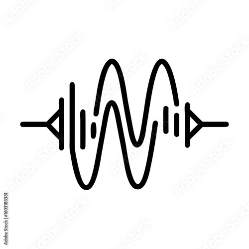Audio sound wave frequency signal waveform diagram vector graphic icon