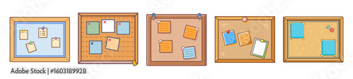 Bulletin Board and Noticeboard Illustration Pack

