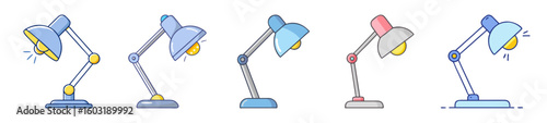 Desk Lamps Icon Collection – Adjustable Office & Study Lights

