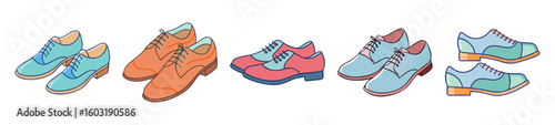 Colorful Dress Shoe Icons – Formal Footwear Collection