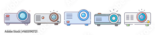 Modern Multimedia Projector Icon Set