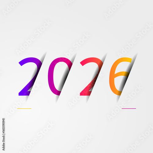 Happy new year - best wishes 2026 with colorful number. Perfect vector for poster banner greeting and new year 2026 celebration.