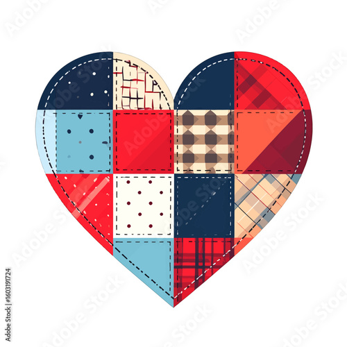 Colorful Patchwork Heart Design