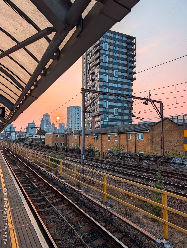 Fototapeta premium railway in the city of East London