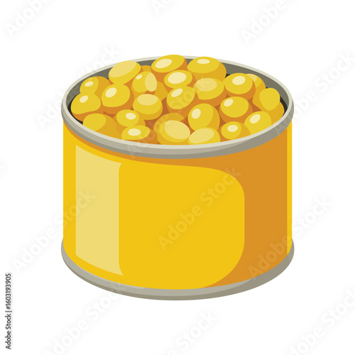 Open can of sweet corn kernels