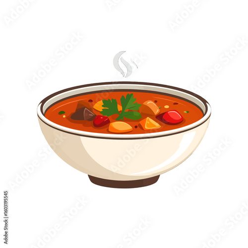 Pixel Art Illustration Of A Bowl Of Hearty Soup