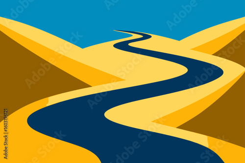 river winding through golden valley