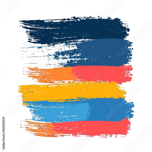 Abstract Multicolor Brush Strokes Design