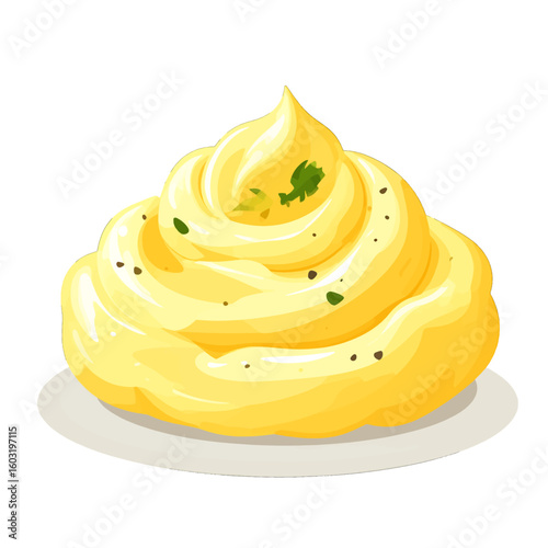Whipped Mashed Potatoes Illustration