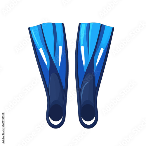 Blue And Dark-blue Diving Flippers Illustration