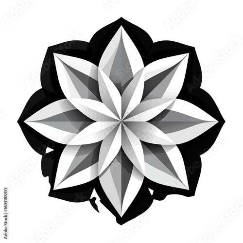 Abstract Geometric Flower Pattern Design