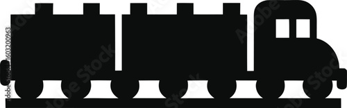 Black train icon vector