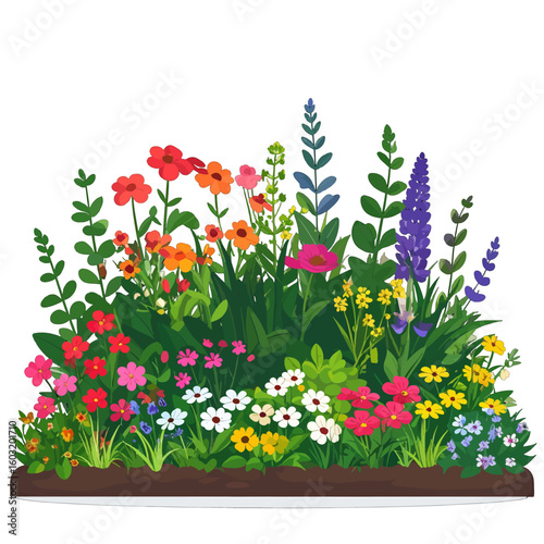 Colorful Flower Garden Illustration