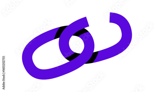 Hand drawn cute cartoon illustration of broken links. Flat vector weak chain doodle. Slavery or habit escape icon or print. Network disconnection sticker. Url hyperlink. Break free sign. Isolated.