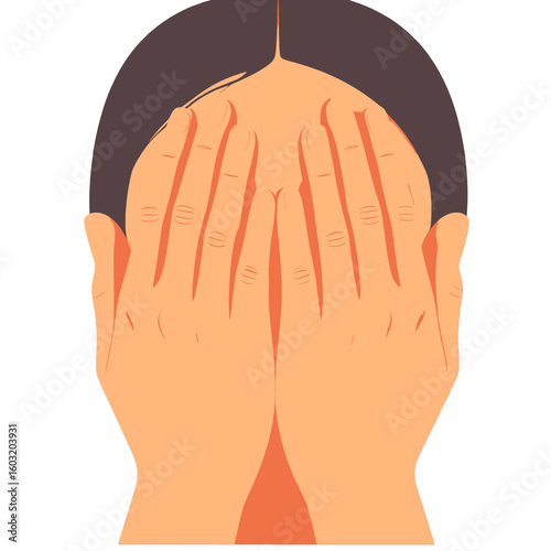 Person Hiding Face With Hands