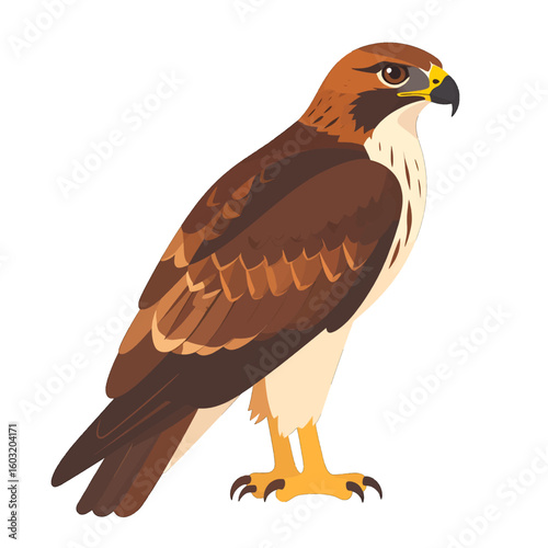 Red-Tailed Hawk Profile Illustration