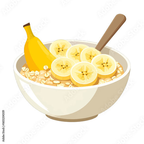 Healthy Breakfast Oatmeal With Banana