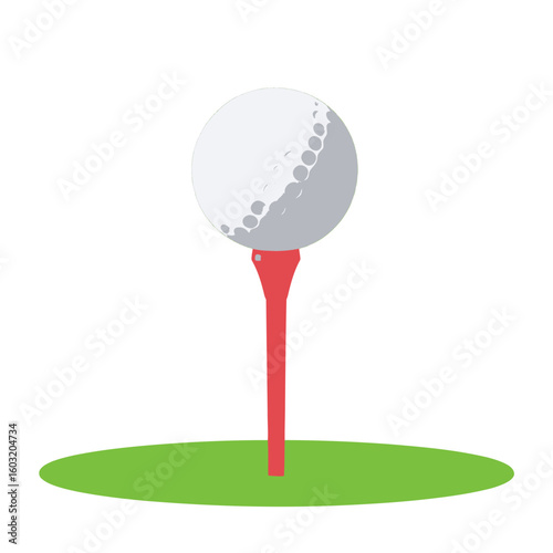 Simple Golf Ball On Tee In Grass