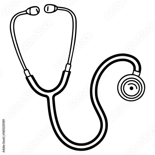 Vector illustration icon of Stethoscope medical isolated on white