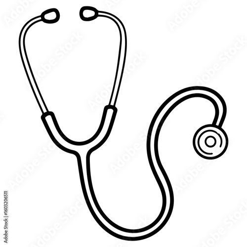 Vector illustration icon of Stethoscope medical isolated on white