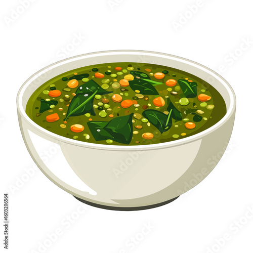 Creamy Vegetable Soup In White Bowl