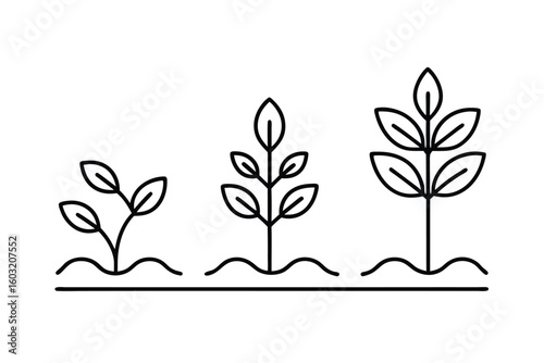 Plant Planting And Seed Line Vector Icons Sprouting