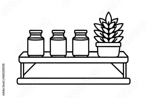 Line Illustration Of Plant Propagation Station