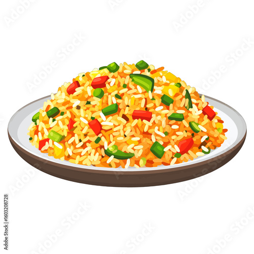 Colorful Fried Rice on a Plate