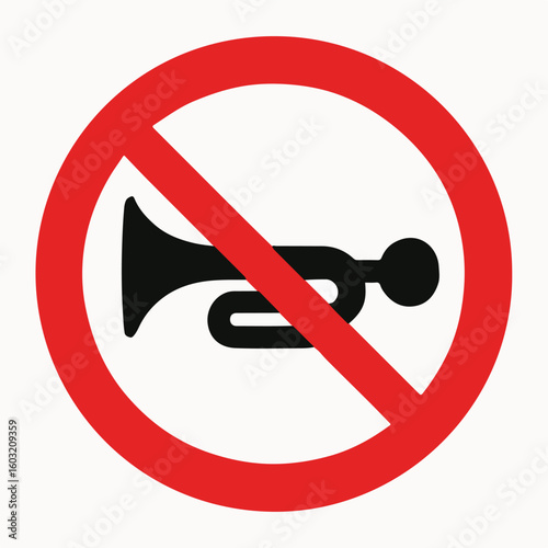 No honking sign prohibiting vehicle horn use