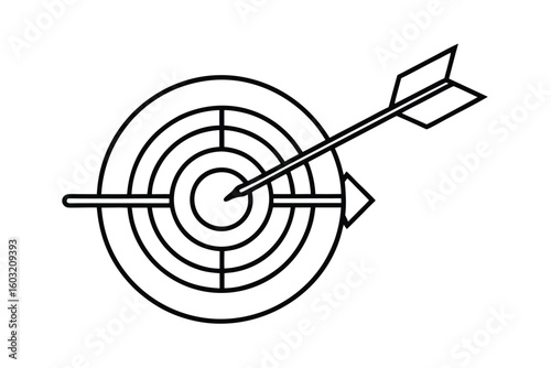 Icon Of A Strategy Dartboard And Arrow