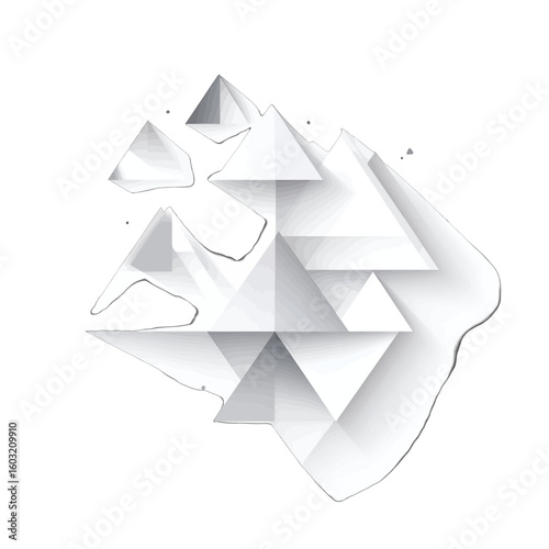Abstract Geometric Design With White Triangles