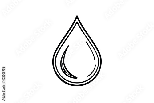 Icon Of A Droplet Of Water Sketch Style No Text