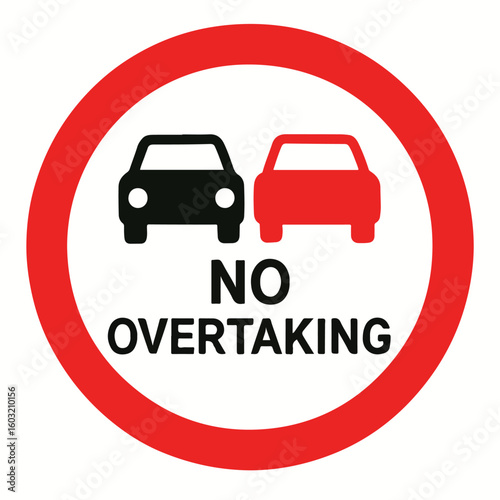 Road sign prohibiting overtaking for all vehicles