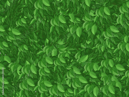 Cartoon green leaf pattern background,3d render Green leaves texture wallpaper -illustration