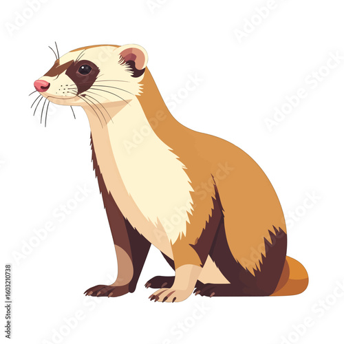 Cute Pixel Art Ferret Illustration