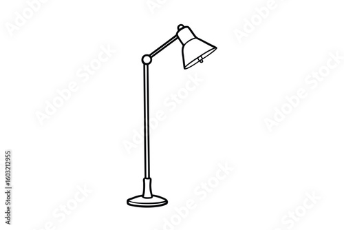 Floor Lamp Icon In Minimalist Hand Drawn Style