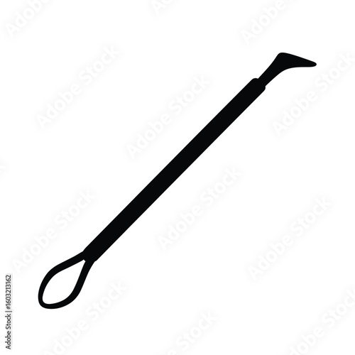 Black silhouette of clay modeling tool jewelry making