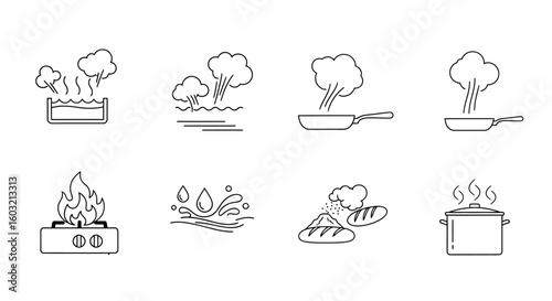 set of icons for restaurant