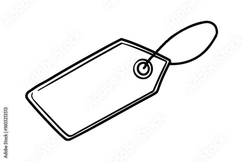 Doodle Style Price Tag With Hole