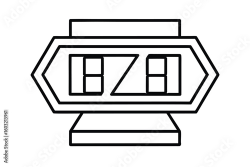 Digital Time Display Icon Vector No Text