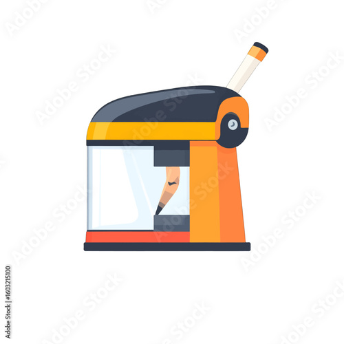Orange And Black Pencil Sharpener Illustration